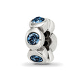 Sterling Silver Reflections Dec Preciosa Crystal Birthstone Bead