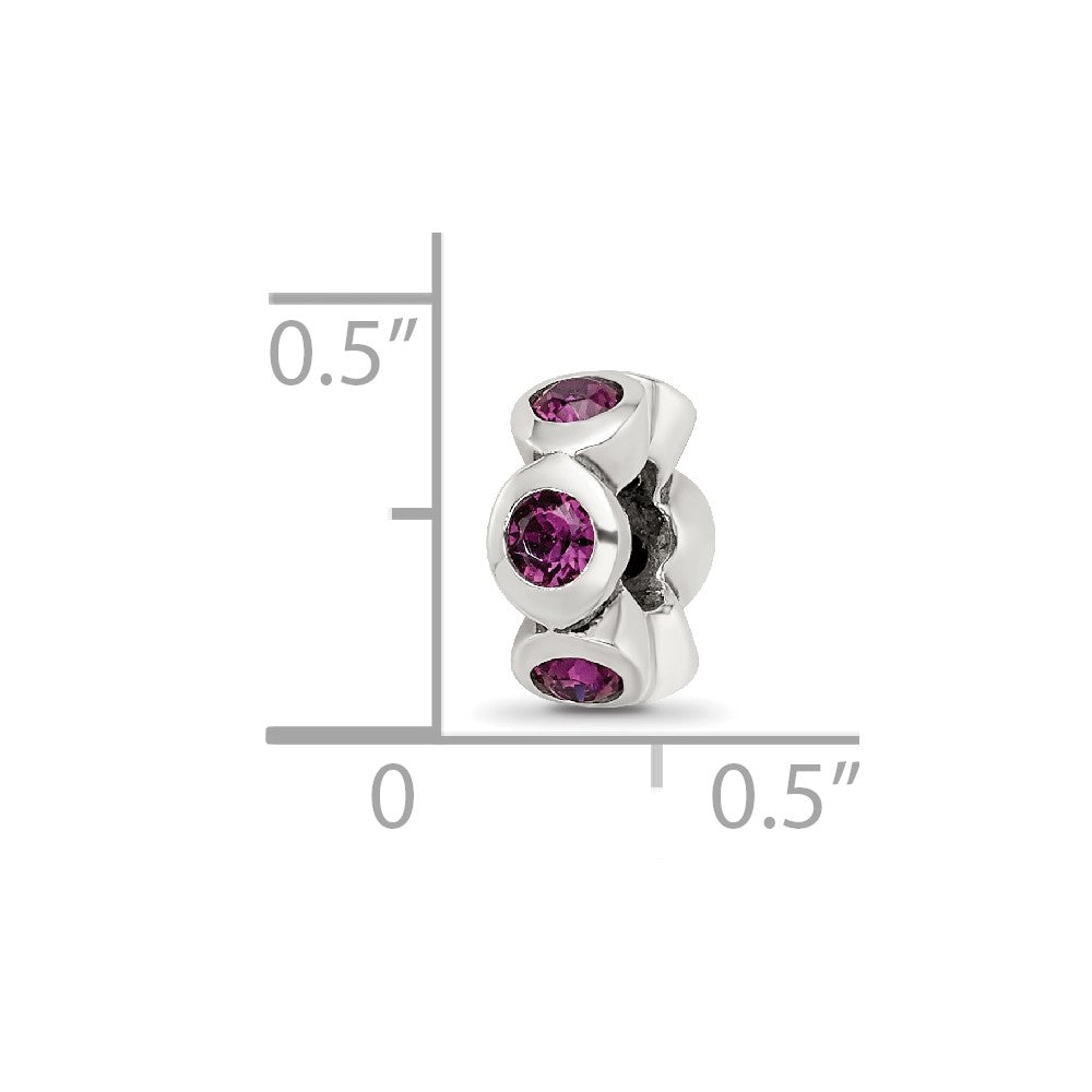 Sterling Silver Reflections Feb Preciosa Crystal Birthstone Bead