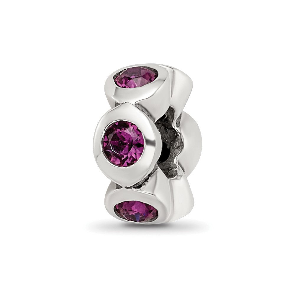 Sterling Silver Reflections Feb Preciosa Crystal Birthstone Bead