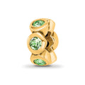 Sterling Silver Gold-plated Reflections Aug Green Preciosa Crystal Bead