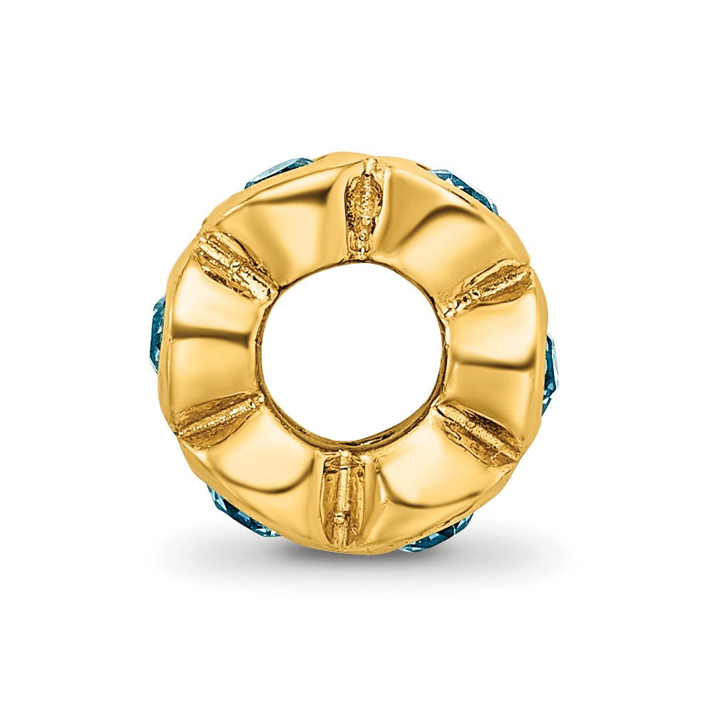 Sterling Silver Gold-plated Reflections Dec Blue Preciosa Crystal Bead