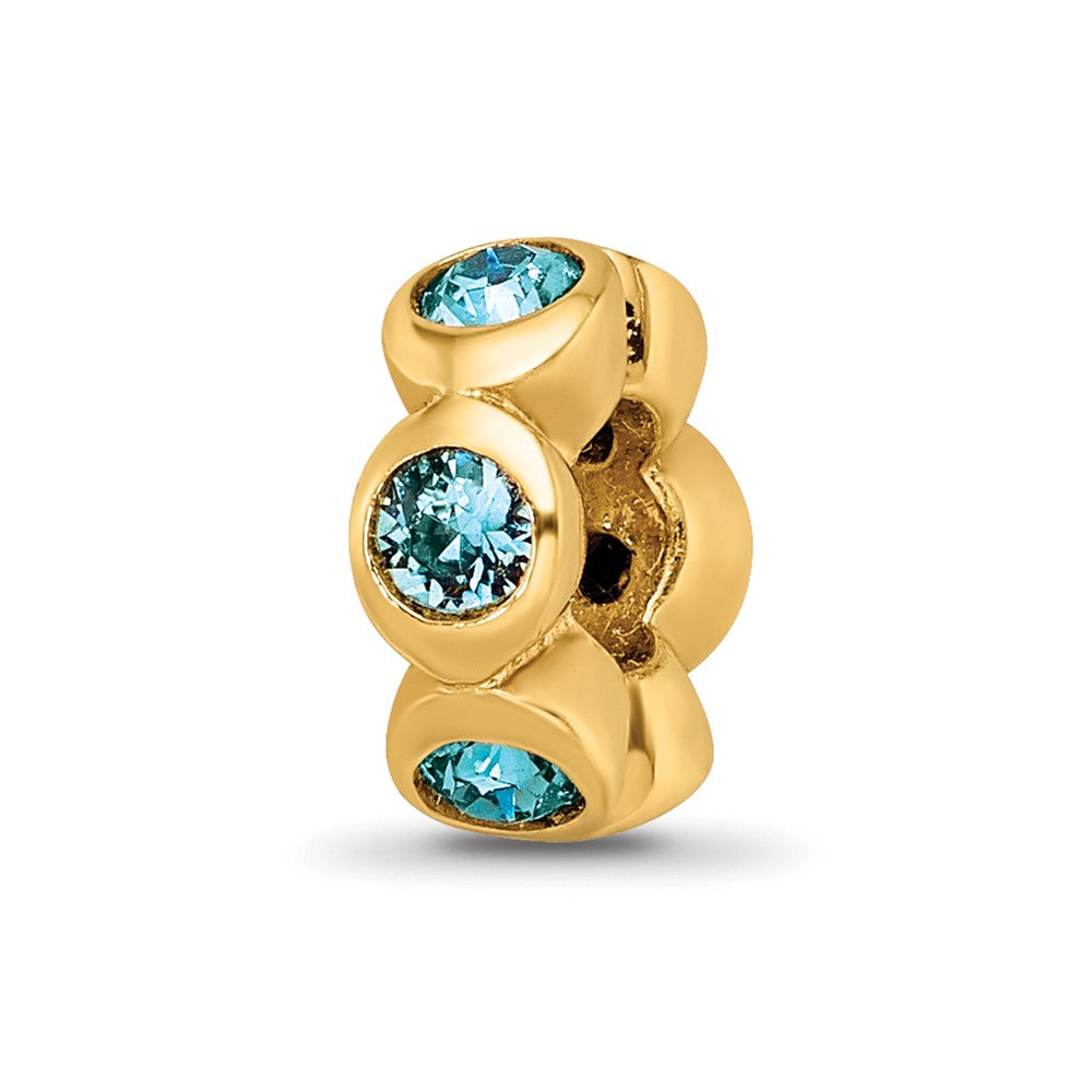 Sterling Silver Gold-plated Reflections Dec Blue Preciosa Crystal Bead