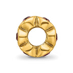 Sterling Silver Gold-plated Reflections Feb Purple Preciosa Crystal Bead