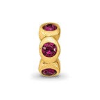 Sterling Silver Gold-plated Reflections Feb Purple Preciosa Crystal Bead
