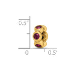 Sterling Silver Gold-plated Reflections Feb Purple Preciosa Crystal Bead