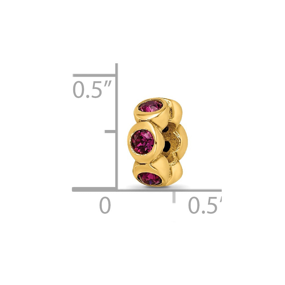 Sterling Silver Gold-plated Reflections Feb Purple Preciosa Crystal Bead