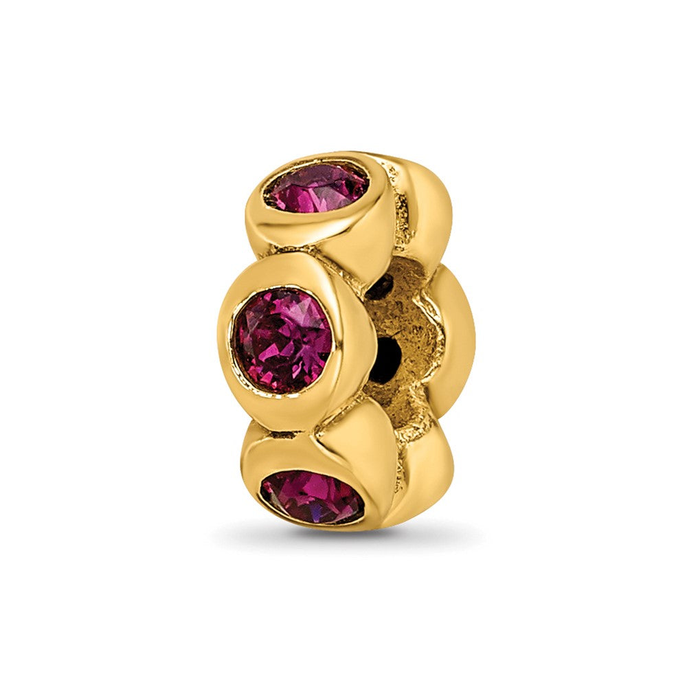 Sterling Silver Gold-plated Reflections Feb Purple Preciosa Crystal Bead