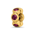 Sterling Silver Gold-plated Reflections Feb Purple Preciosa Crystal Bead
