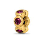 Sterling Silver Gold-plated Reflections Feb Purple Preciosa Crystal Bead