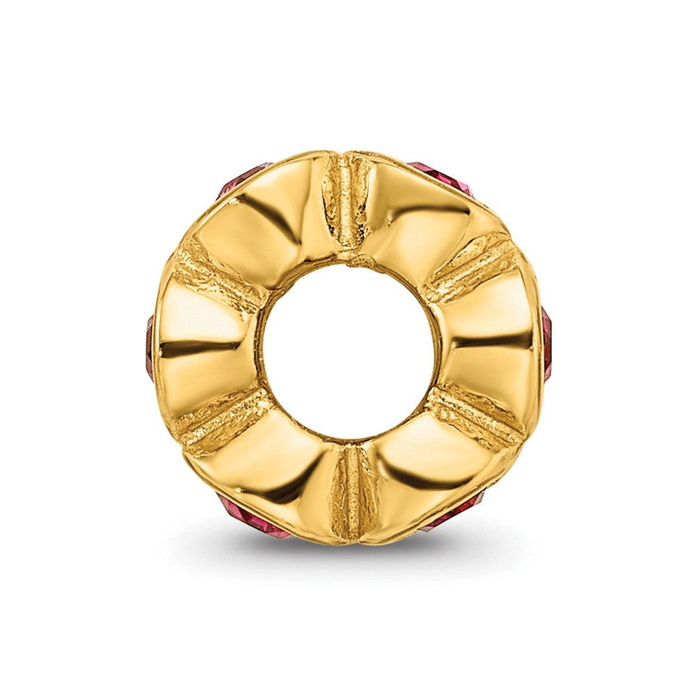 Sterling Silver Gold-plated Reflections July Red Preciosa Crystal Bead