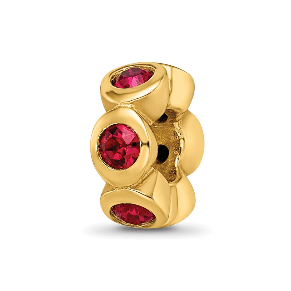 Sterling Silver Gold-plated Reflections July Red Preciosa Crystal Bead