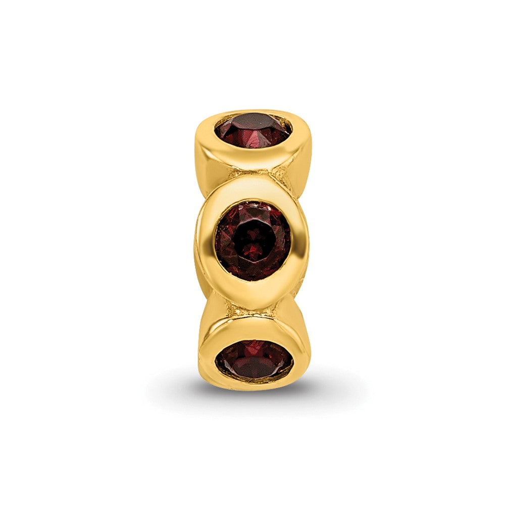 Sterling Silver Gold-plated Reflections June Red Preciosa Crystal Bead