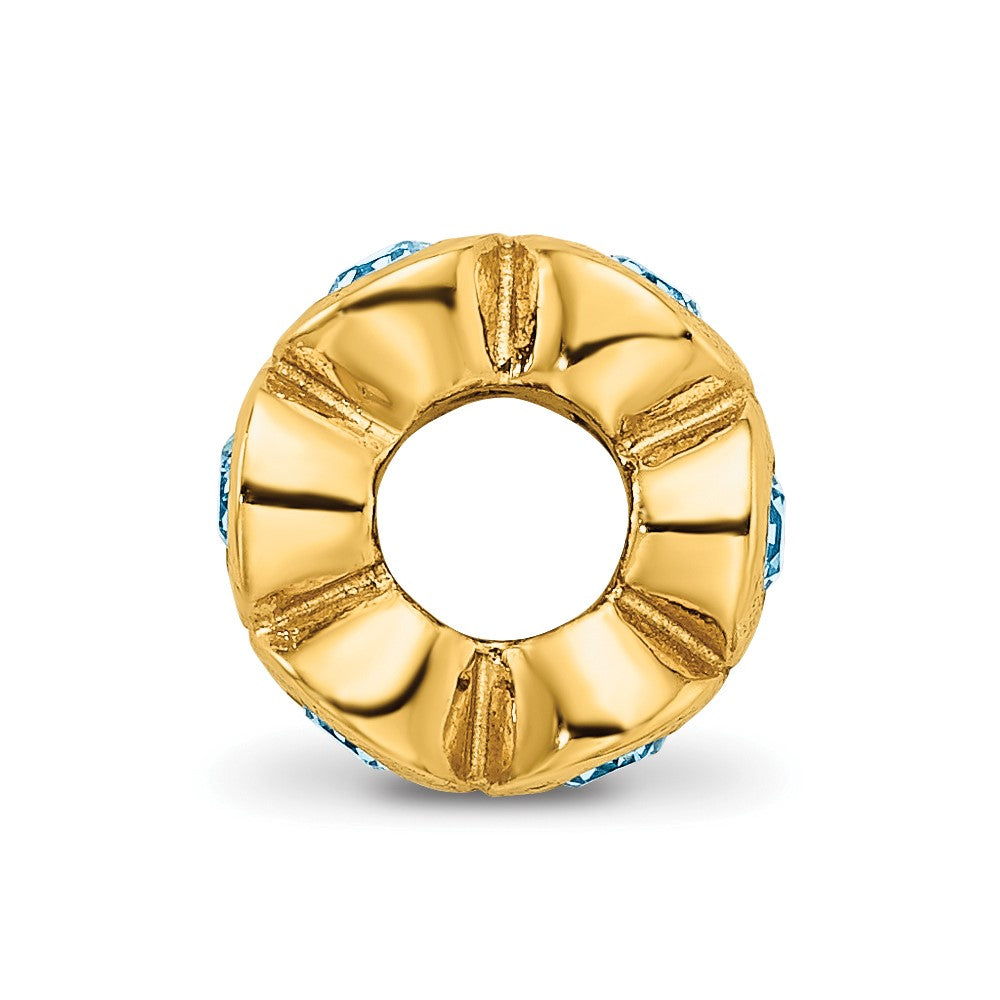 Sterling Silver Gold-plated Reflections March Blue Preciosa Crystal Bead
