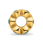 Sterling Silver Gold-plated Reflections May Green Preciosa Crystal Bead