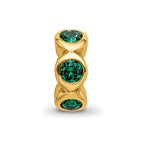 Sterling Silver Gold-plated Reflections May Green Preciosa Crystal Bead