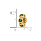 Sterling Silver Gold-plated Reflections May Green Preciosa Crystal Bead