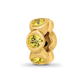Sterling Silver Gold-plated Reflections Nov Yellow Preciosa Crystal Bead