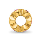 Sterling Silver Gold-plated Reflections Oct Pink Preciosa Crystal Bead