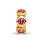 Sterling Silver Gold-plated Reflections Oct Pink Preciosa Crystal Bead