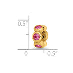 Sterling Silver Gold-plated Reflections Oct Pink Preciosa Crystal Bead