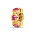 Sterling Silver Gold-plated Reflections Oct Pink Preciosa Crystal Bead