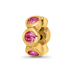 Sterling Silver Gold-plated Reflections Oct Pink Preciosa Crystal Bead