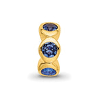 Sterling Silver Gold-plated Reflections Sept Blue Preciosa Crystal Bead