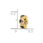 Sterling Silver Gold-plated Reflections Sept Blue Preciosa Crystal Bead