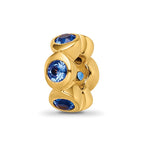 Sterling Silver Gold-plated Reflections Sept Blue Preciosa Crystal Bead