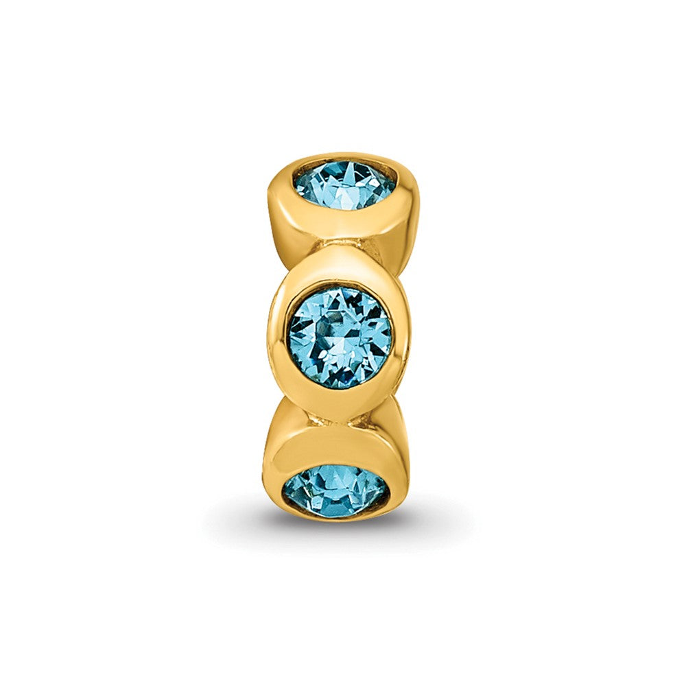 Sterling Silver Gold-plated Reflections Dec Blue Preciosa Crystal Bead