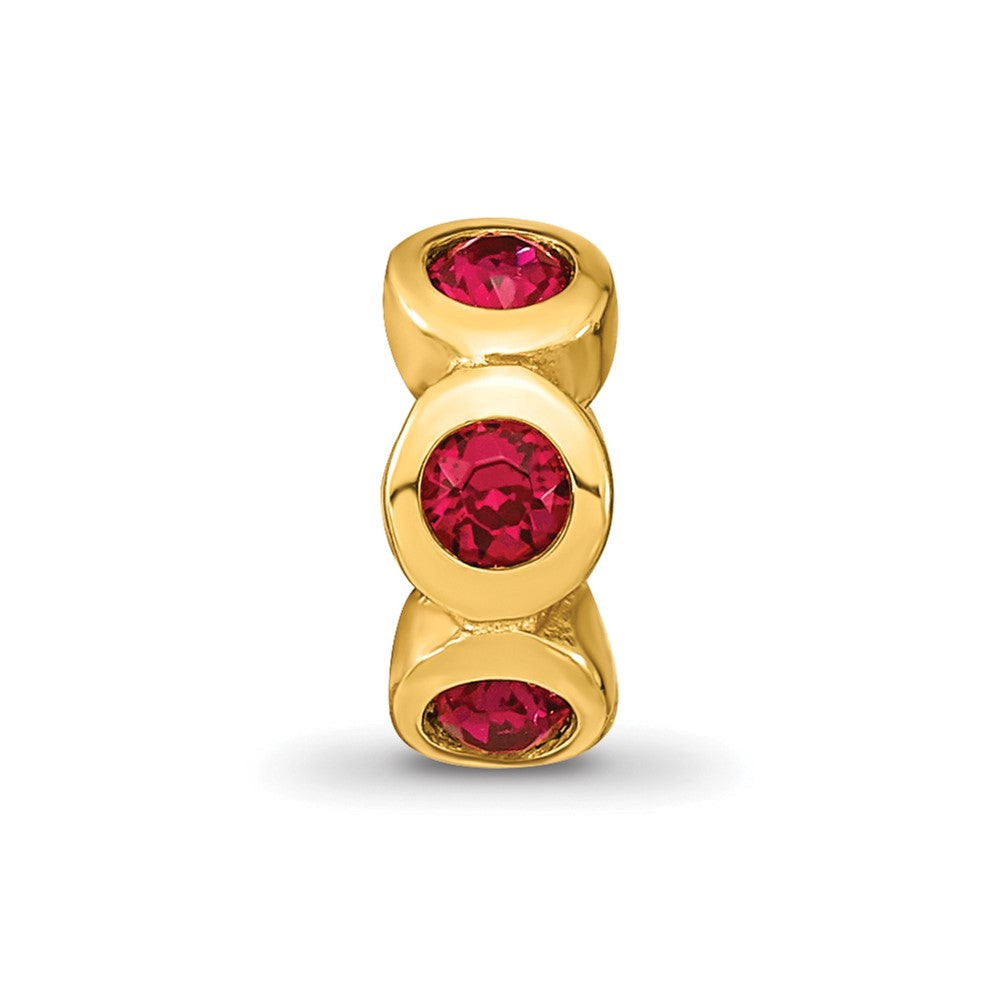 Sterling Silver Gold-plated Reflections July Red Preciosa Crystal Bead