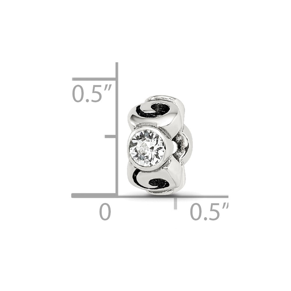 Sterling Silver Reflections April Preciosa Crystal Birthstone Bead