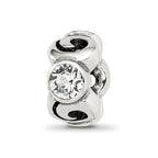 Sterling Silver Reflections April Preciosa Crystal Birthstone Bead