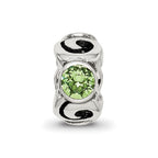 Sterling Silver Reflections August Green Preciosa Crystal Birthstone Bead