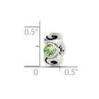 Sterling Silver Reflections August Green Preciosa Crystal Birthstone Bead