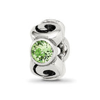 Sterling Silver Reflections August Green Preciosa Crystal Birthstone Bead