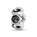 Sterling Silver Reflections December Blue Preciosa Crystal Bead