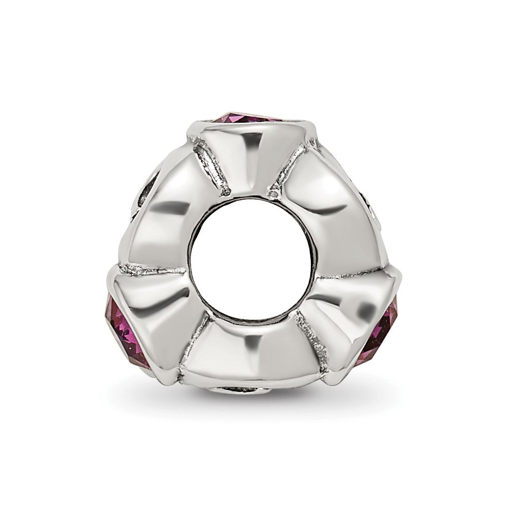 Sterling Silver Reflections Feb Purple Preciosa Crystal Birthstone Bead