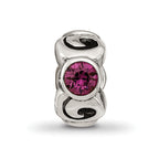 Sterling Silver Reflections Feb Purple Preciosa Crystal Birthstone Bead