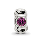 Sterling Silver Reflections Feb Purple Preciosa Crystal Birthstone Bead