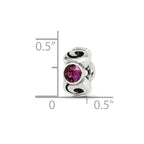 Sterling Silver Reflections Feb Purple Preciosa Crystal Birthstone Bead