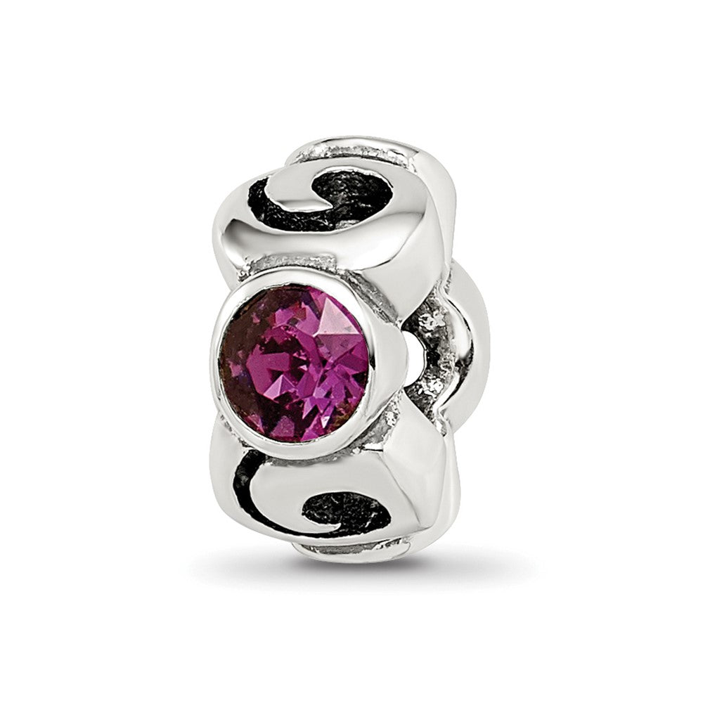 Sterling Silver Reflections Feb Purple Preciosa Crystal Birthstone Bead