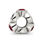 Sterling Silver Reflections January Red Preciosa Crystal Birthstone Bead