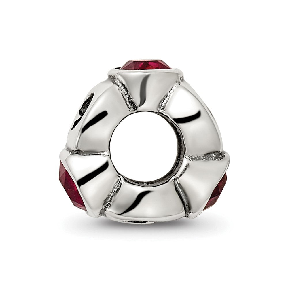 Sterling Silver Reflections January Red Preciosa Crystal Birthstone Bead