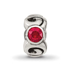 Sterling Silver Reflections January Red Preciosa Crystal Birthstone Bead