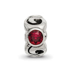 Sterling Silver Reflections January Red Preciosa Crystal Birthstone Bead