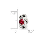 Sterling Silver Reflections January Red Preciosa Crystal Birthstone Bead