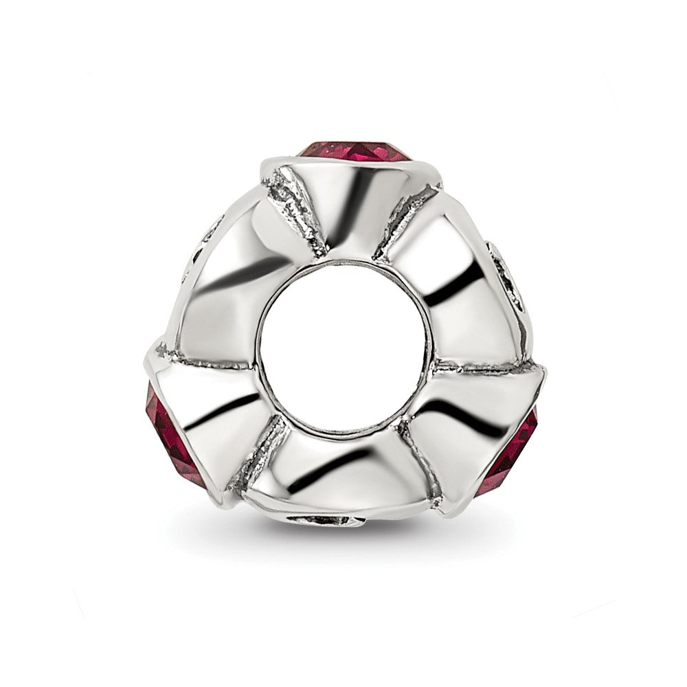Sterling Silver Reflections July Red Preciosa Crystal Birthstone Bead