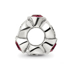 Sterling Silver Reflections July Red Preciosa Crystal Birthstone Bead