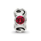 Sterling Silver Reflections July Red Preciosa Crystal Birthstone Bead